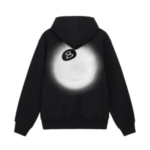 STUSSY 8 BALL FADE BLACK HOODIE