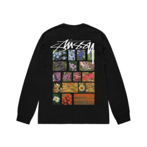 STUSSY FLOWER GRID PIGMENT DYED LS TEE