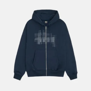 STUSSY REFRACTED ZIP HOODIE NAVY